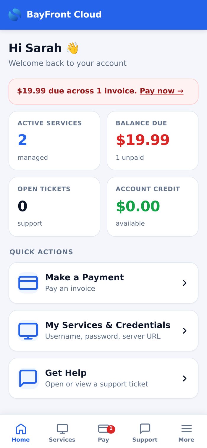 Mobile customer portal