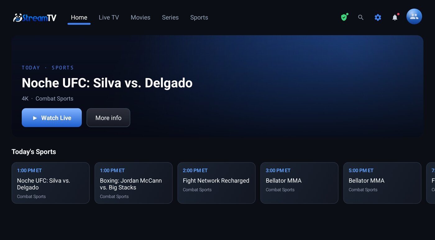 Branded TV app home screen