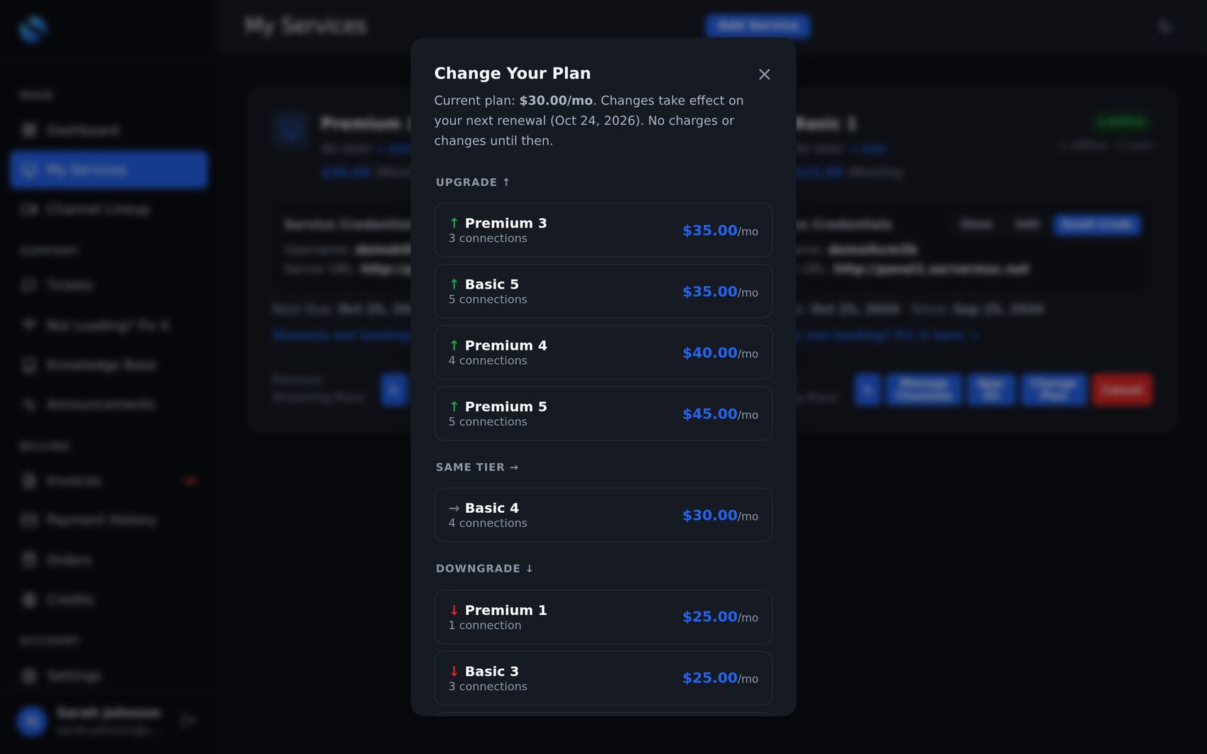 Change Plan