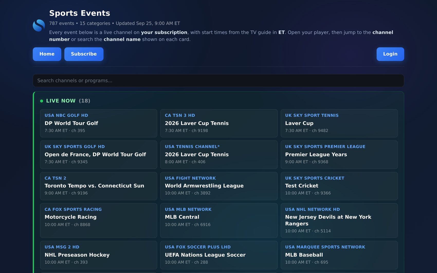 Sports events